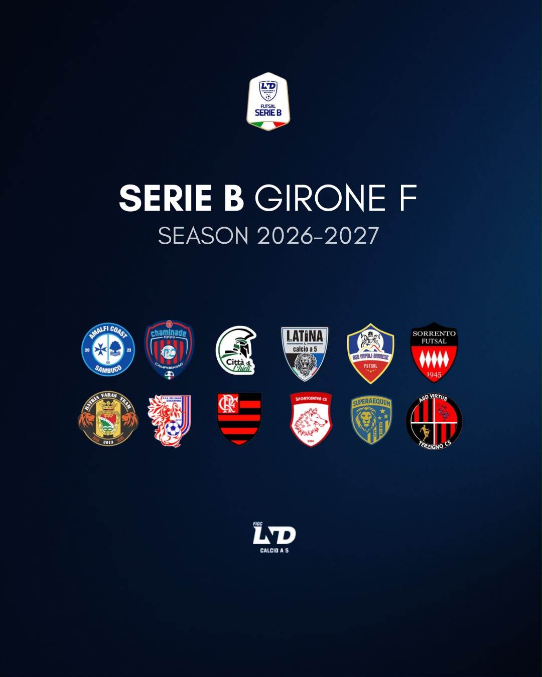 Serie B Girone F 2026/2027 — composizione del girone